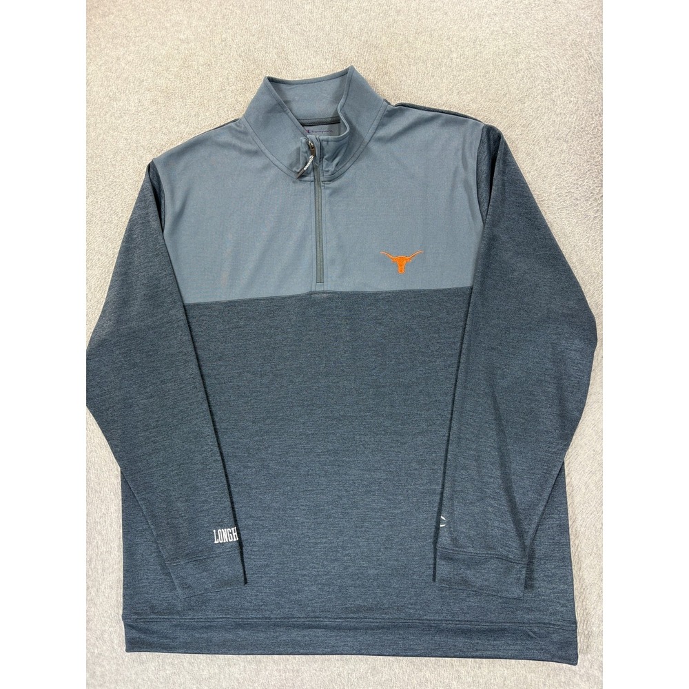 Texas‎ Longhorns Columbia Stitched Logo 1/4 Zip Campus Pullover (Men's 2XL) Blue